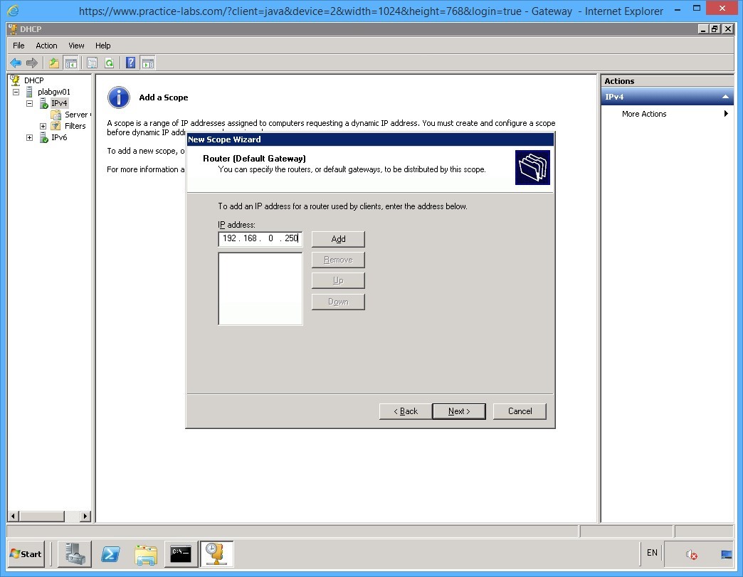 Practice Labs screenshot.